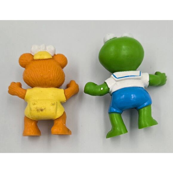 1986 Vintage Muppet Babies Fozzie the Bear and Kermit the Frog McDonalds Toys - Picture 3 of 10